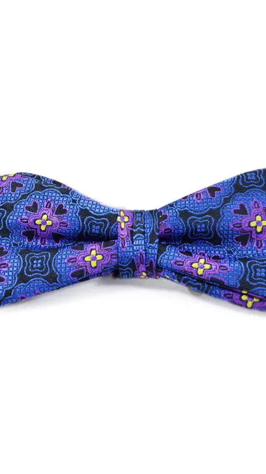 Paul Williams Designer Silk Royal Blue with Yelow Flowers