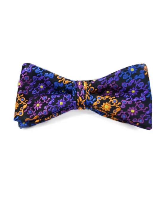 Paul Williams Designer Silk Royal Blue with Pattern Flowers