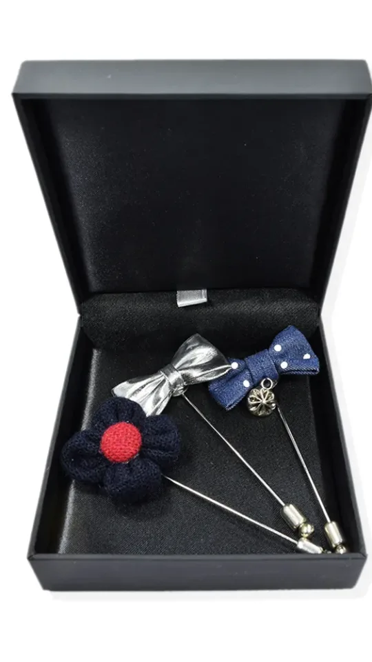 Boutonniere Set Stick Brooch Pin Mens Accessories