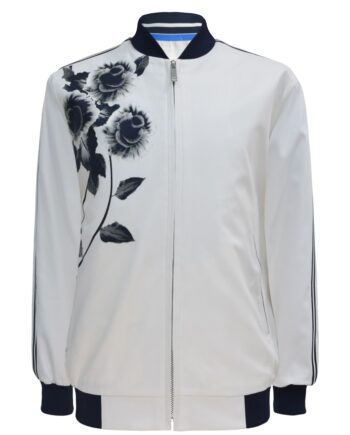 Bomber Jacket - Flower Black & White