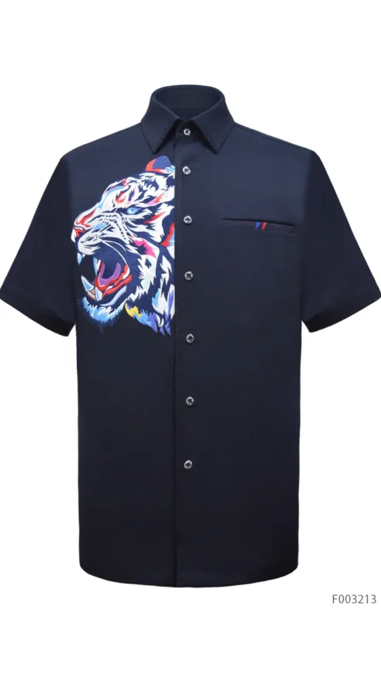 Laxmi Embroidery: Tiger 01 Navy
