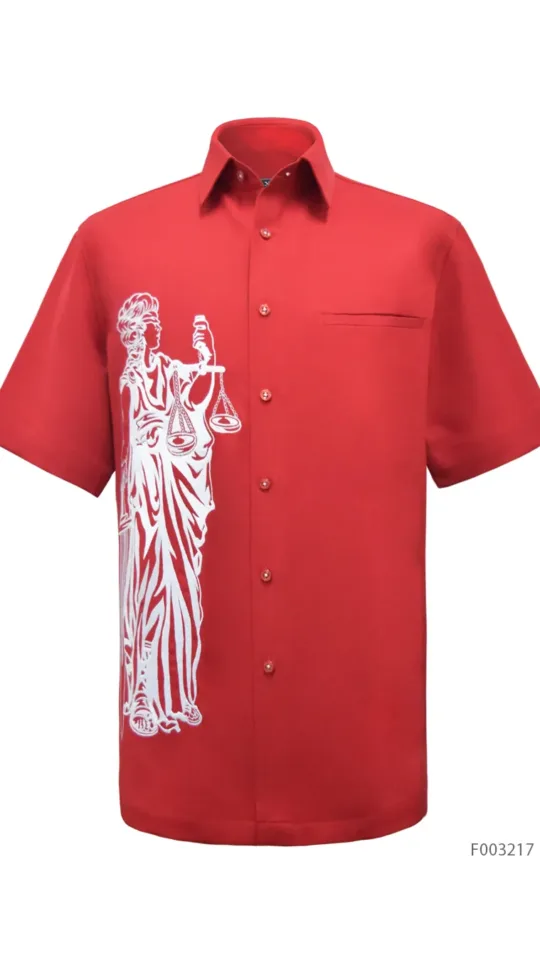 Laxmi Embroidery: Lady of Justice RED