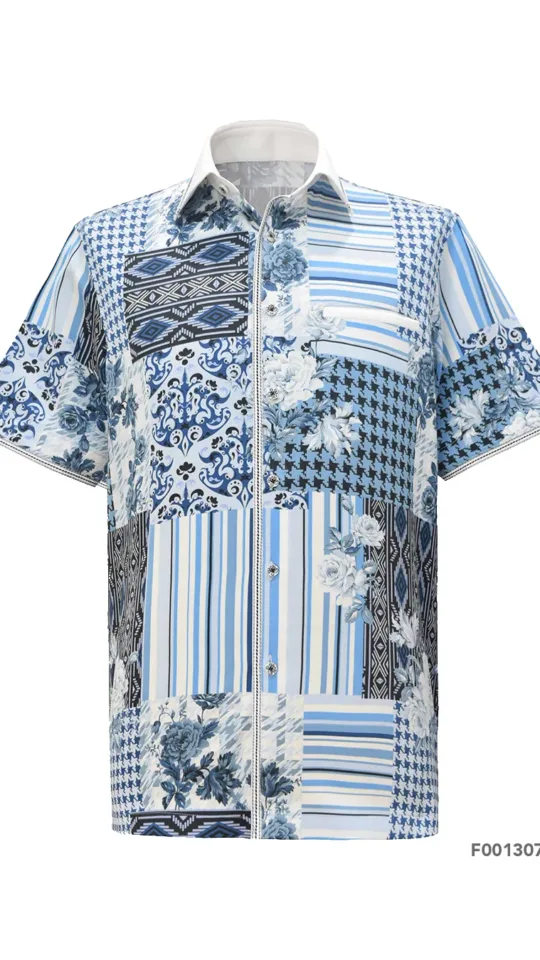 Italian Cotton Shirt: Fiore Del Cielo