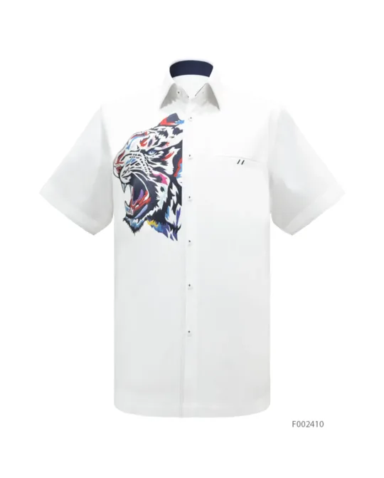 Laxmi Embroidery: Tiger 01 White