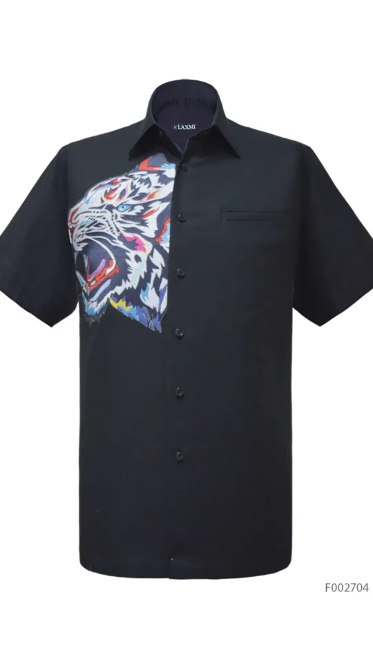 Laxmi Embroidery: Tiger 01 Black