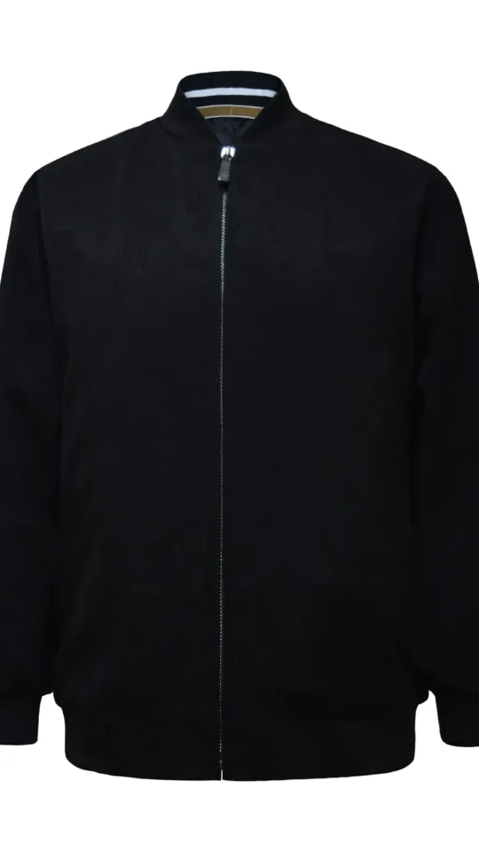 Bomber Jacket - Black Shadow Flowers