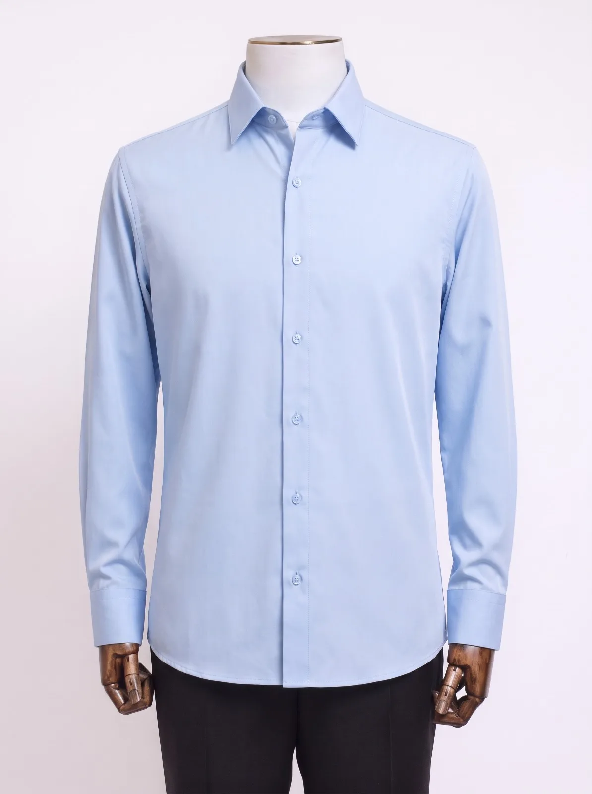 Custom sky-blue formal shirt by Laxmi Tailors