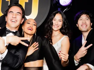Joe Taslim celebrating Gold Gala 2026 night in his Laxmi Tailors bespoke tuxedo